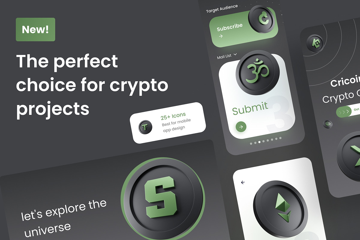 Cricoins - Cryptocoins 3D Icon Pack, an Object 3D Model by Iqonic Design (Photo 4 of 8)