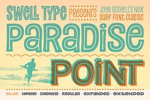 Paradise Point Inline surf fonts, a Sans Serif Font by Swell Type