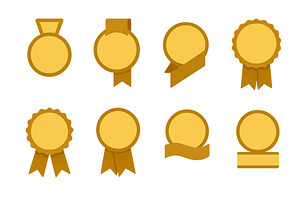 Different styles of gold awards and, an Illustration by ZinetroN