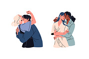 Diverse couples kiss, hug set, cards, a Person Illustration by PaperTrident (Thumbnail 2 of 14)