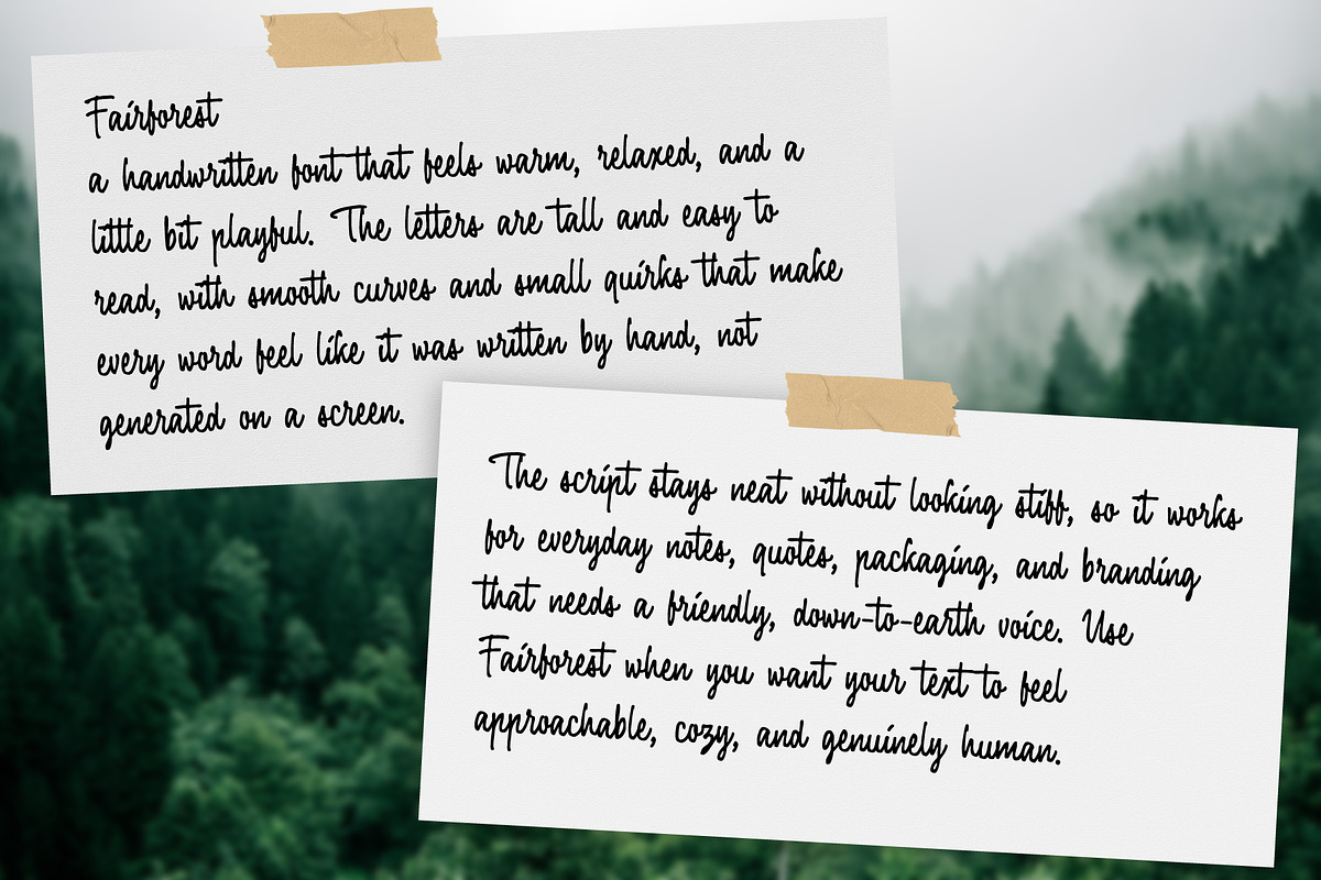 Fairforest - Font Duo, a Handwritten Font by Adam Fathony (Photo 2 of 17)