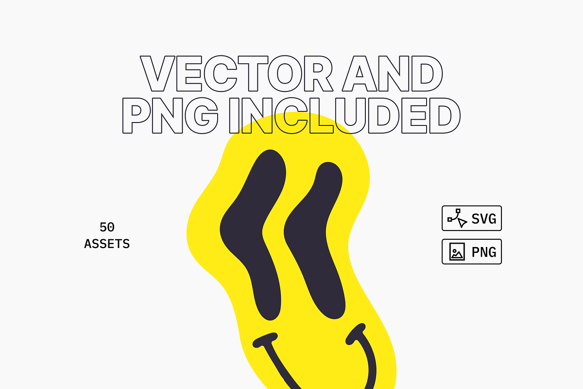 Warped Smiley Face Vector Pack