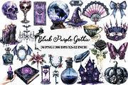 Black Purple Gothic Halloween Clipar, an Illustration by Daily.Designs (Thumbnail 1 of 5)