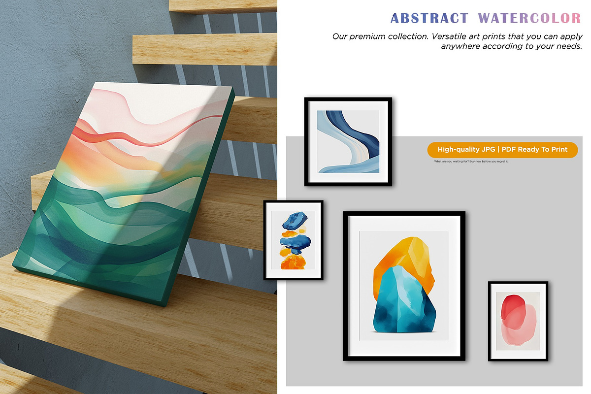 Modern Watercolor Expression Print, a Background Graphic by Vibrand Studio (Photo 4 of 11)