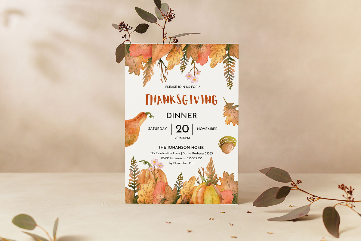Editable Thanksgiving Invitation, an Invitation Template by ForeverPrint (Photo 2 of 8)
