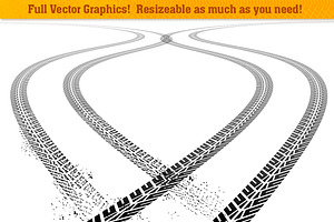 Big Vector Tire Tracks Set