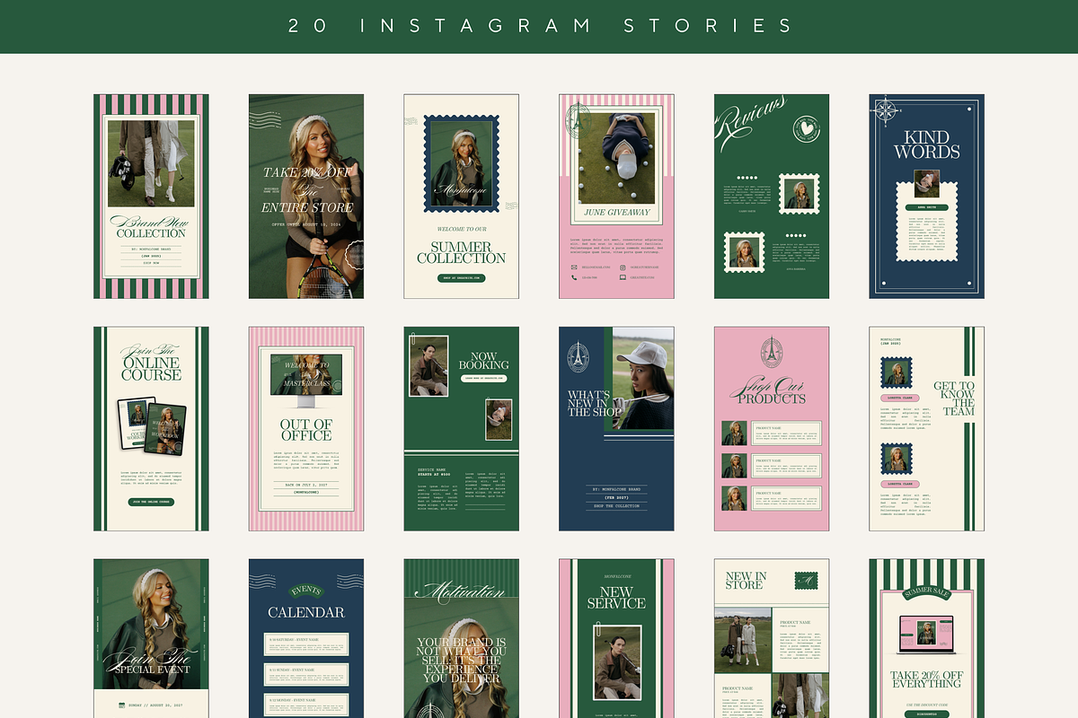 Modern Instagram Stories Posts Canva preview 3