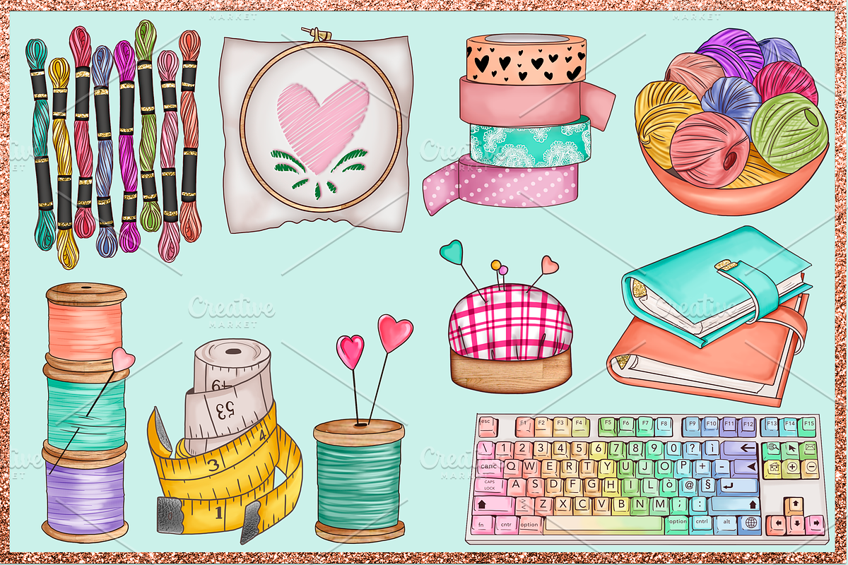 Arts & Crafts Clipart Set, an Education Illustration by The GG Shop (Photo 6 of 9)