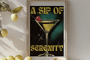 Retro Martini Wall Print Design, an Illustration by RossiGalleria (Thumbnail 2 of 2)