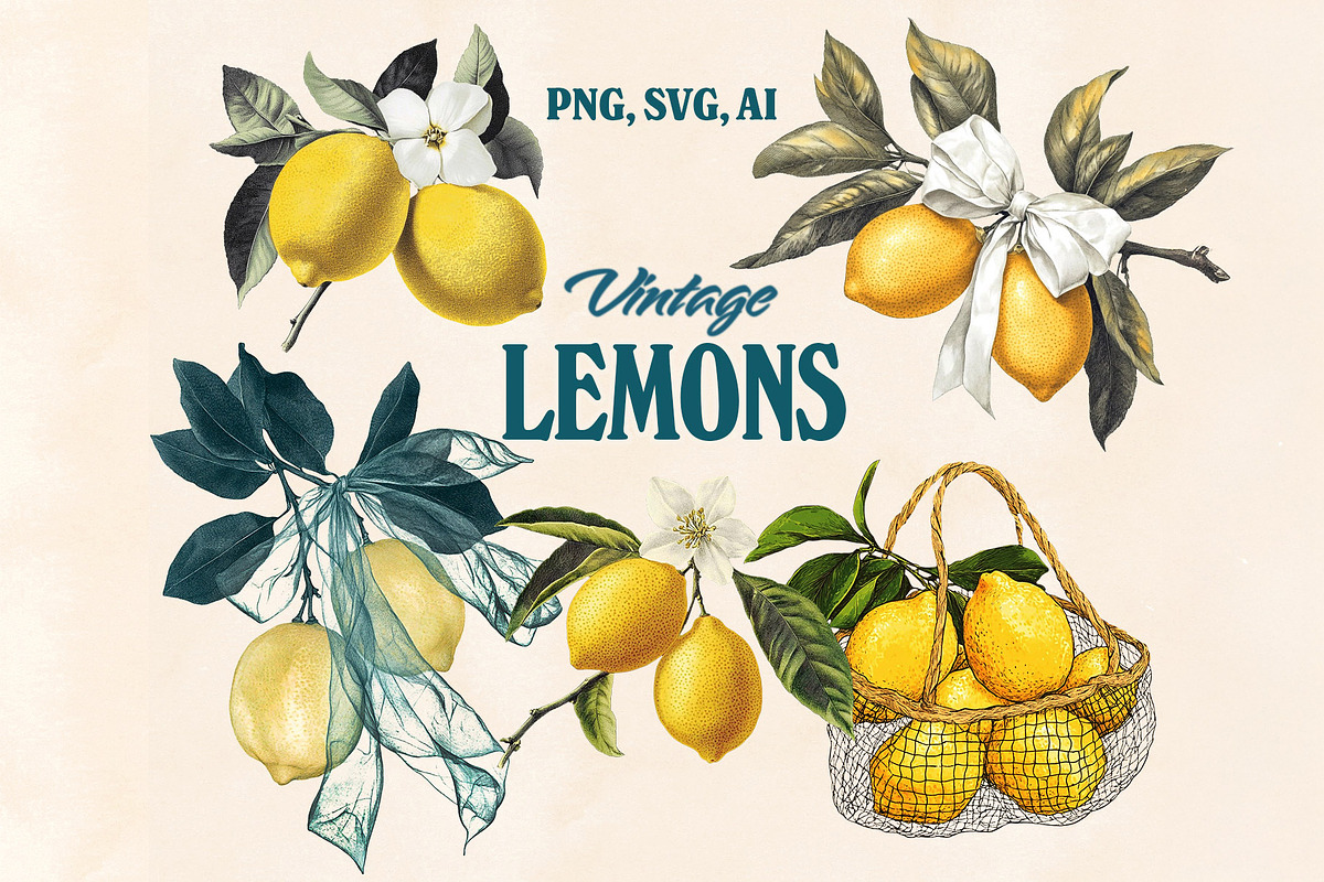 Vintage Fruit & Berry Bundle PNG SVG, a Food Illustration by Marie T (Photo 11 of 17)