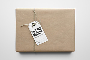 Gift Tag On Paper Package Mockup