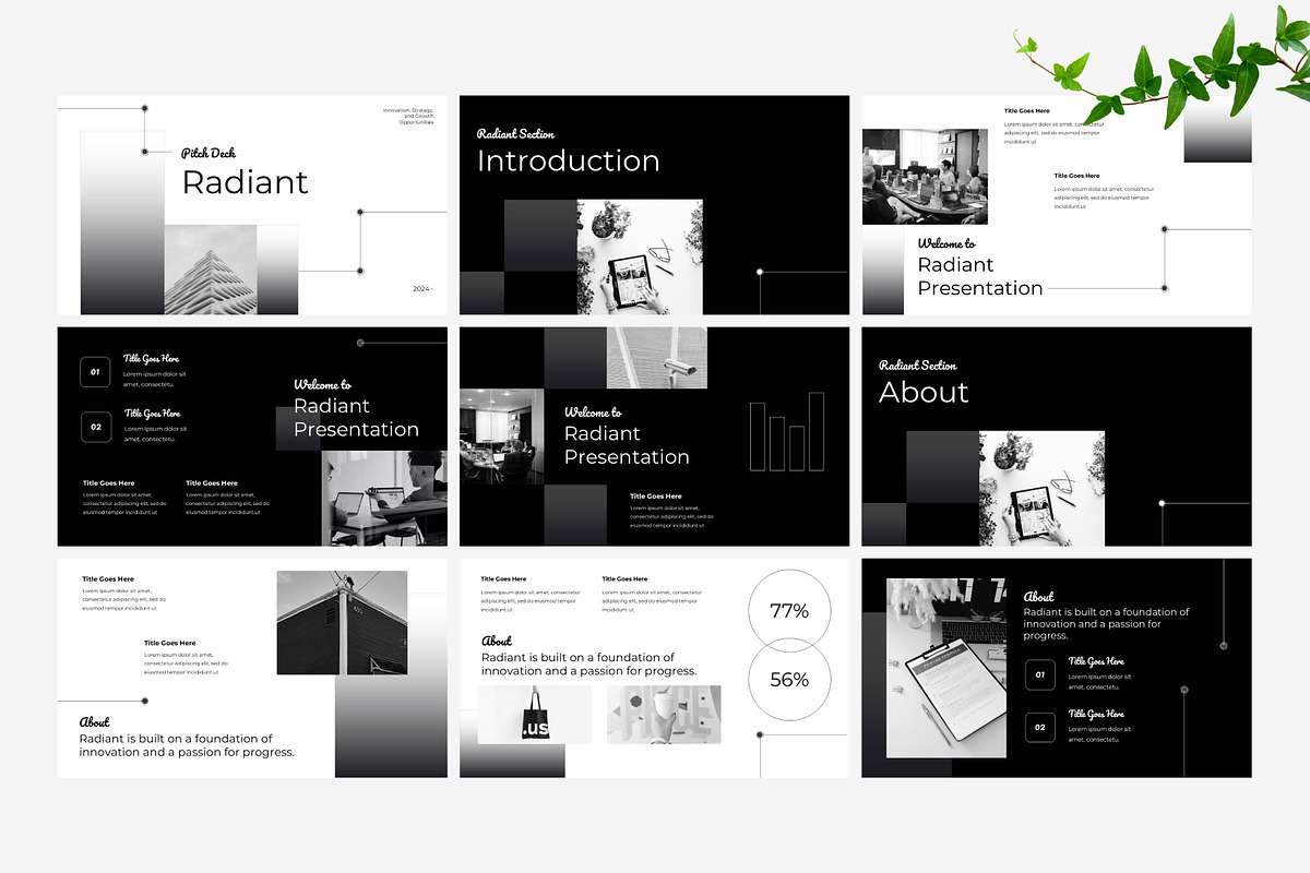 Black & White Minimalist Pitch Deck, a Presentation Template by Eklip Studio (Photo 2 of 6)