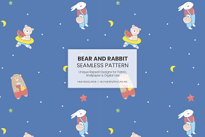 Bear and Rabbit Seamless Pattern
