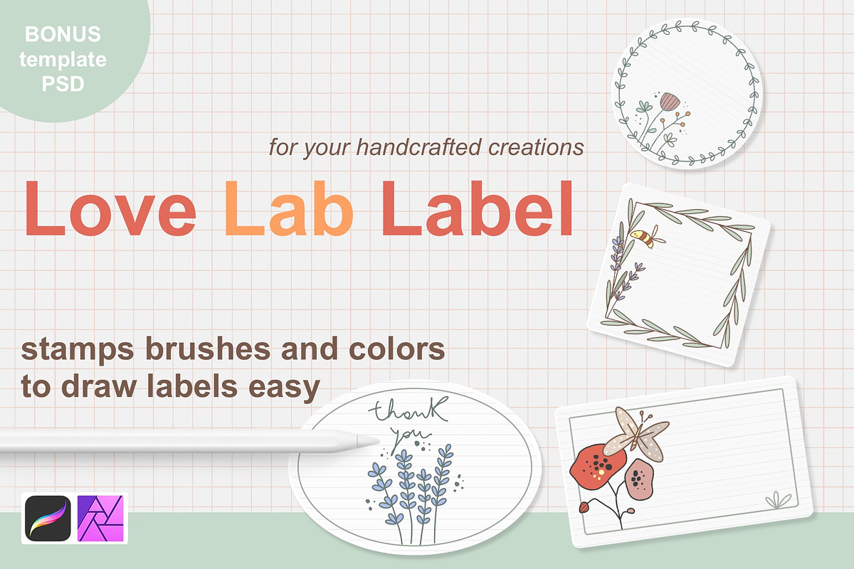 Love Lab Label Toolkit, a Brush Add-On by Rosangela Curti (Photo 1 of 10)