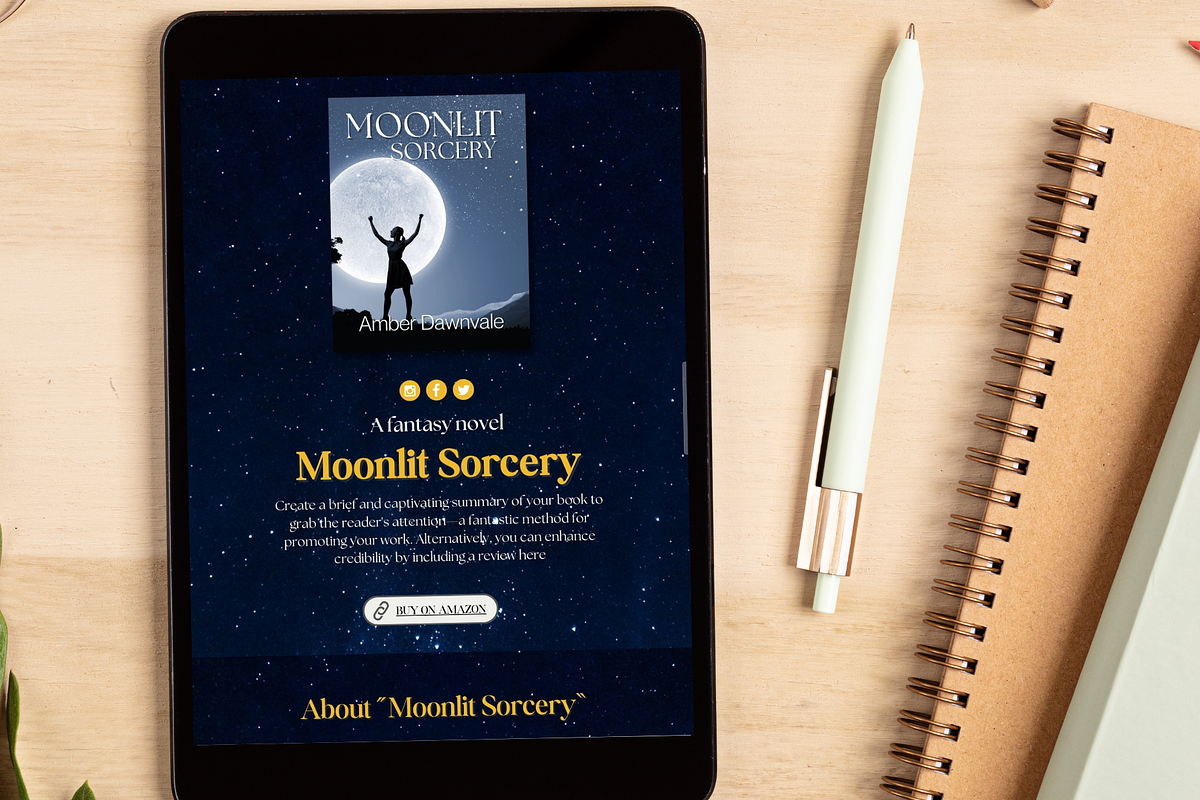 Fantasy Author Website Template, a Landing Page Template by Mindful Digital Co. (Photo 4 of 7)