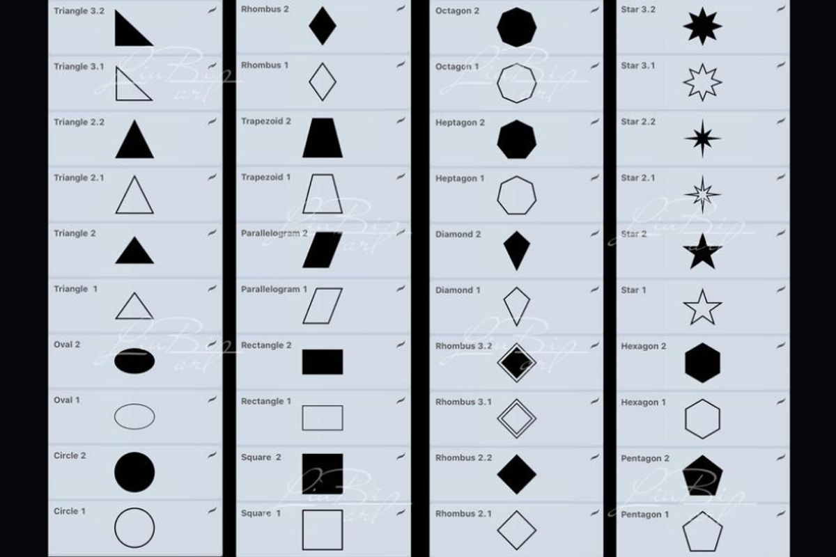 100 Procreate Geometric Brushes Set, a Shape Add-On by LiuBi Art (Photo 3 of 4)