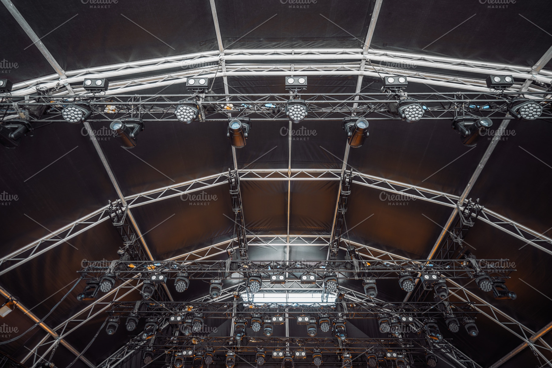 Professional concert lighting rig, a Technology Photo by SkyNext