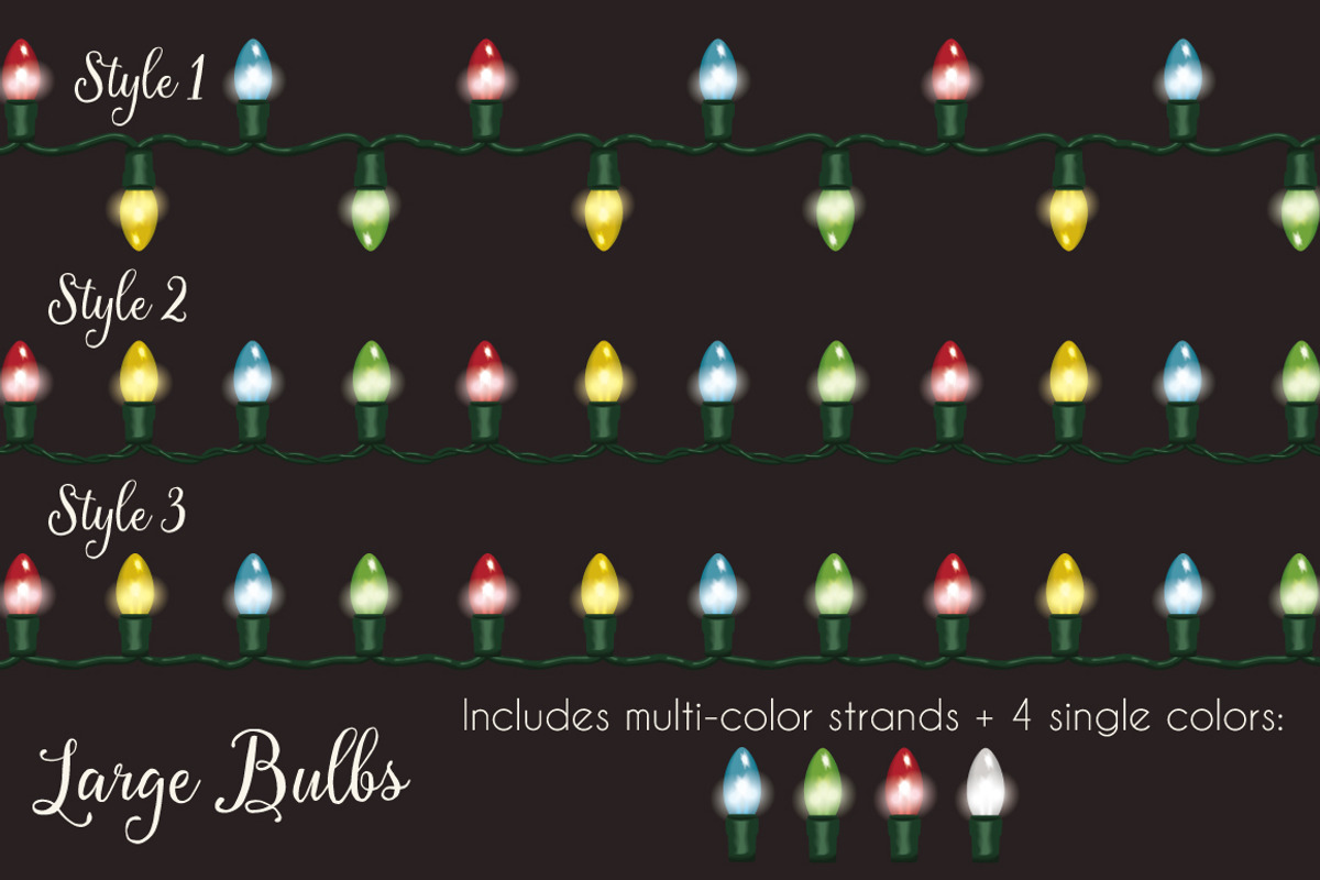 Christmas light brushes Illustrator preview 2