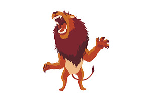 Proud powerful lion character. King, an Animal Illustration by the8monkey