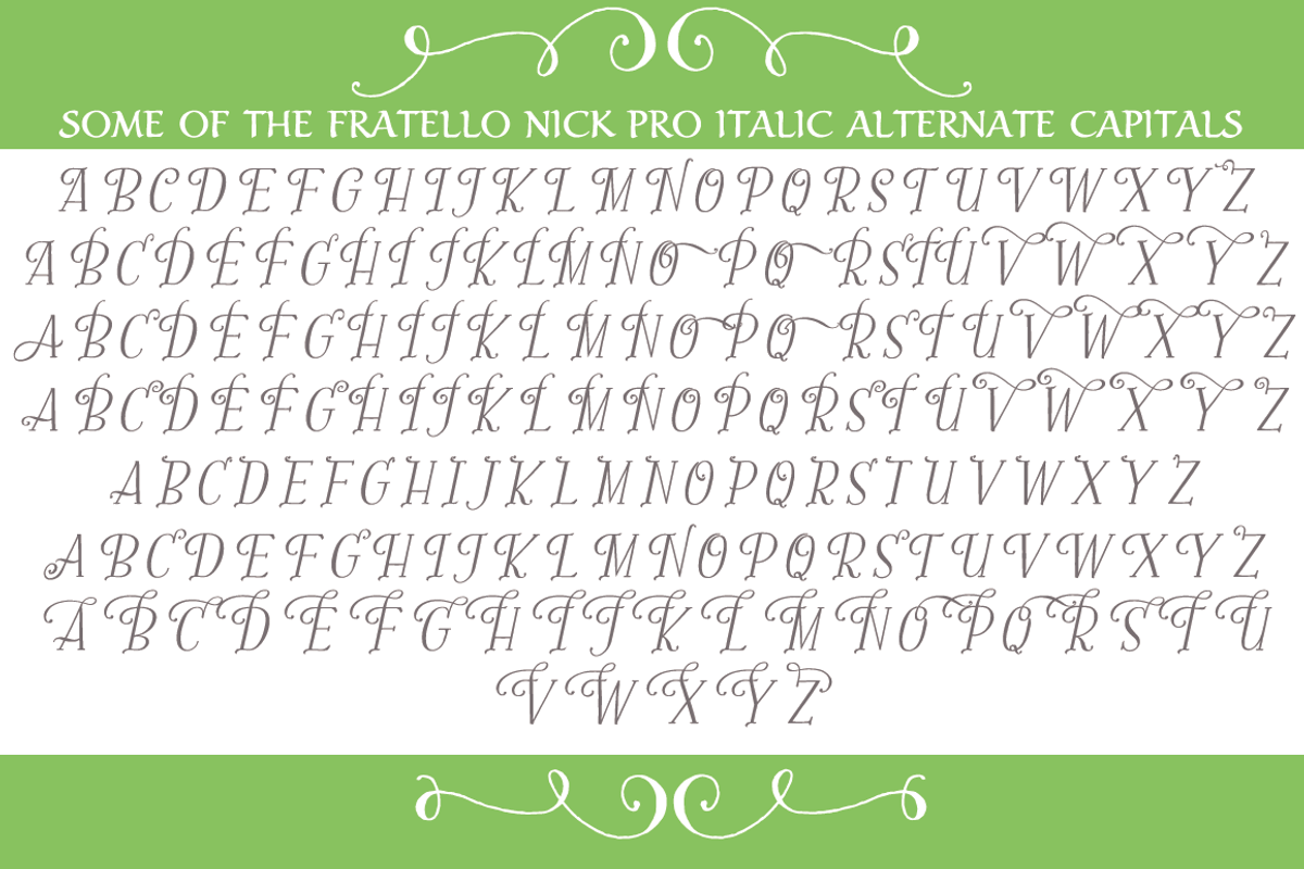 Fratello Nick Total Collection, a Font by Debi Sementelli (Photo 12 of 13)