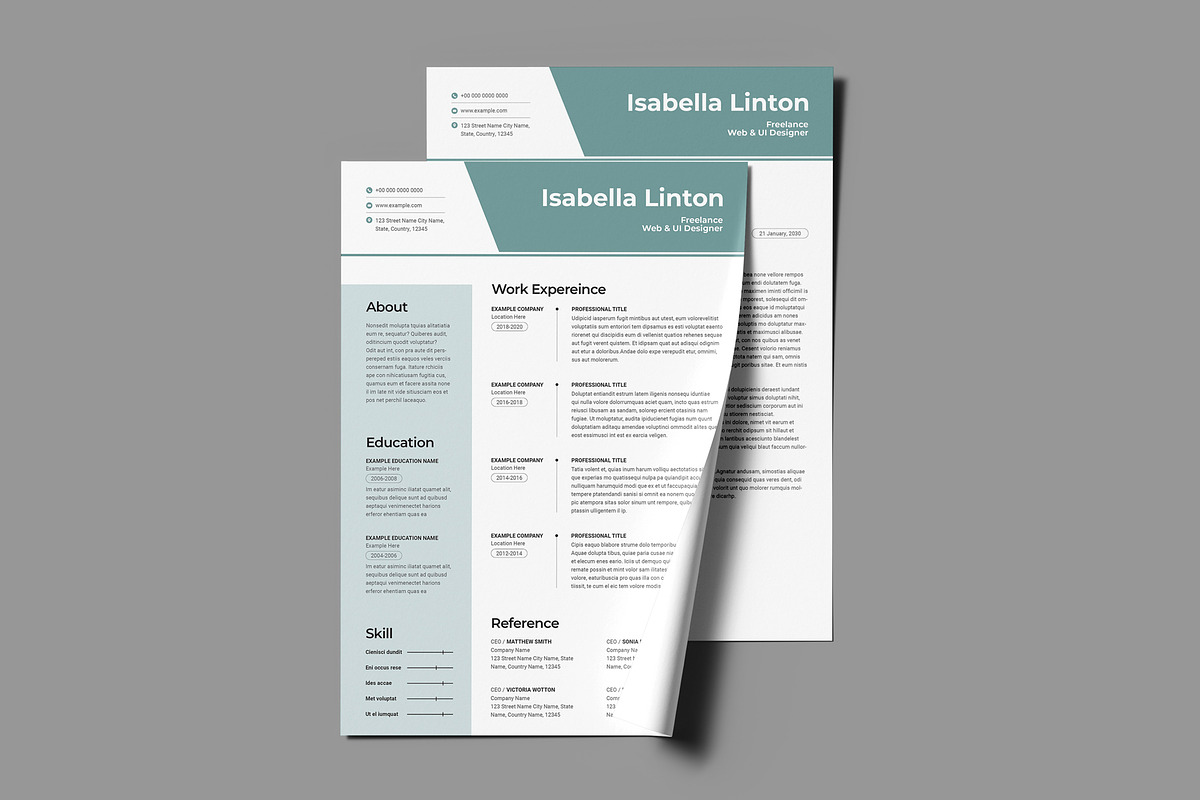 Modern Resume Template CV, a Resume Template by PixelStudio (Photo 4 of 4)