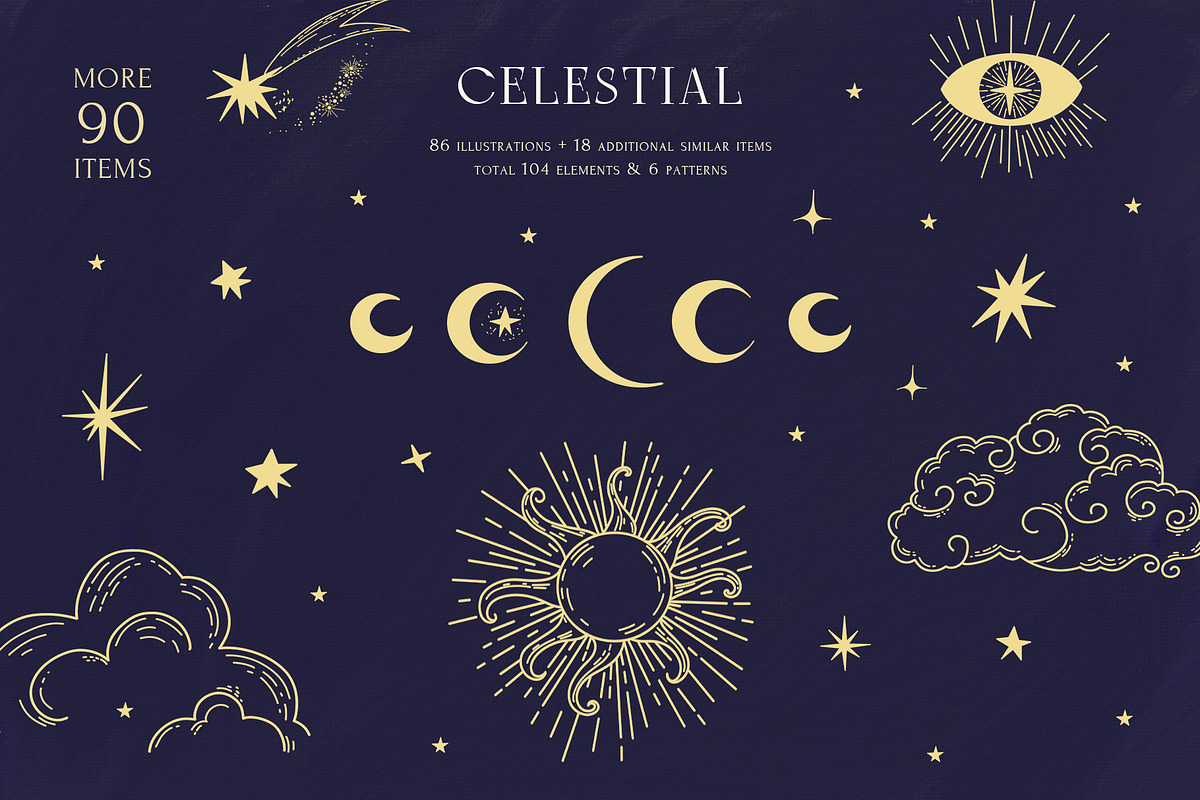 Solar & lunar. Sparkle of the planet, a Decorative Illustration by Summer Nightingale Art (Photo 10 of 10)