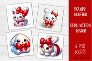 3D Christmas Coaster Sublimation, an Animal Illustration by ElenazlataArt (Thumbnail 4 of 9)