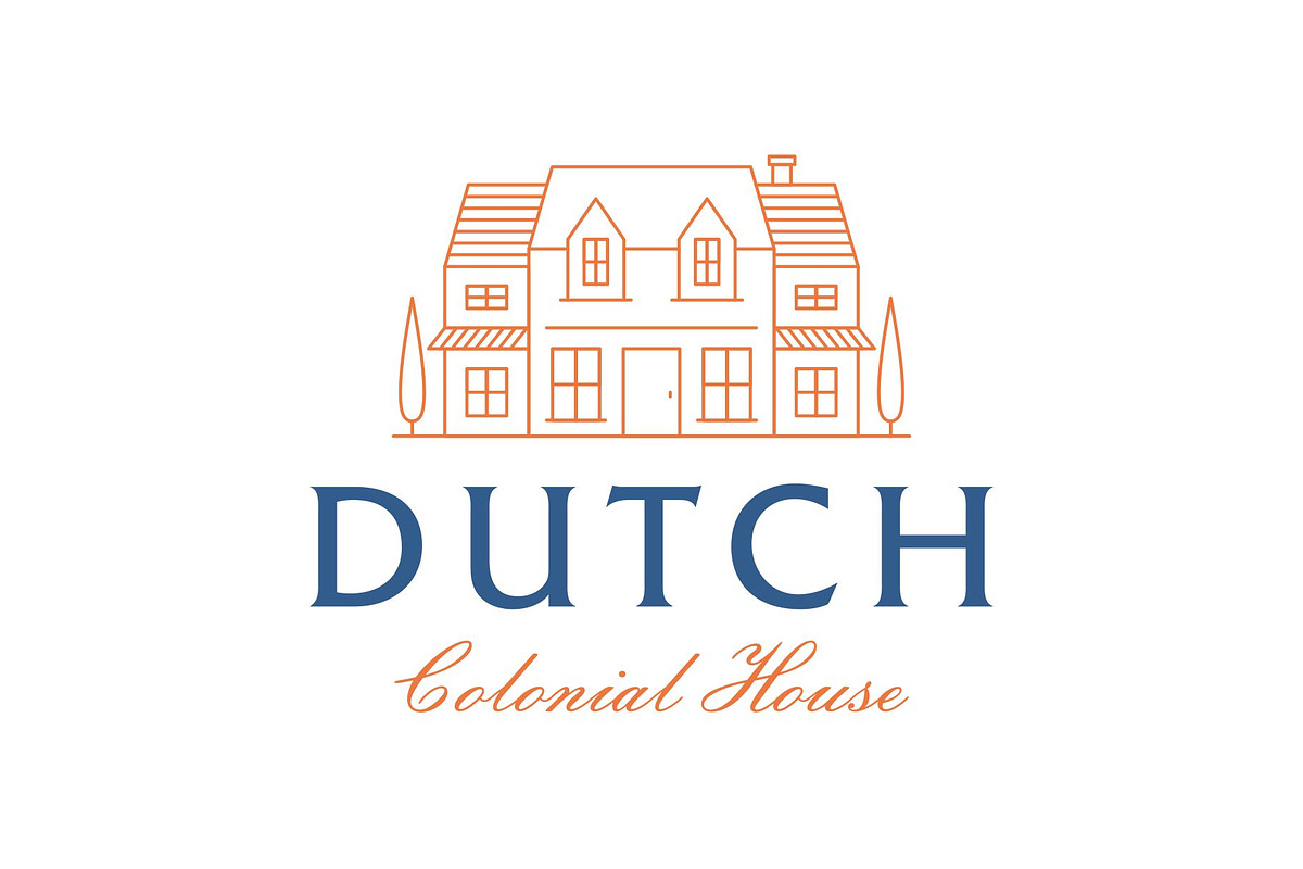 Vintage Dutch Colonial House Logo