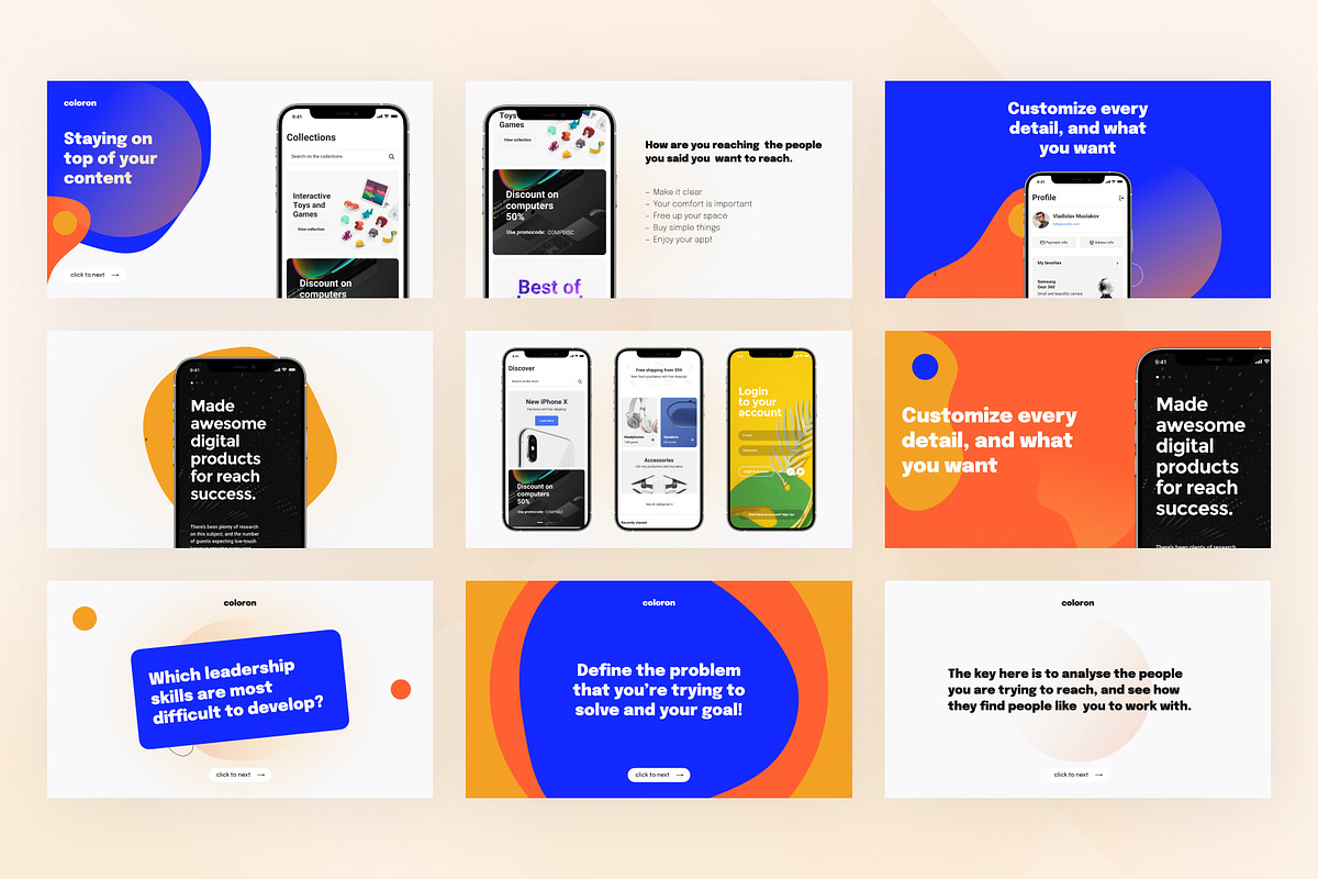 Coloron Creative PowerPoint Template, a Presentation Template by Vladislav Muslakov (Photo 11 of 16)