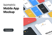 Isometric Mobile App Mockup, an iPhone Mockup by SL Studio (Thumbnail 1 of 5)