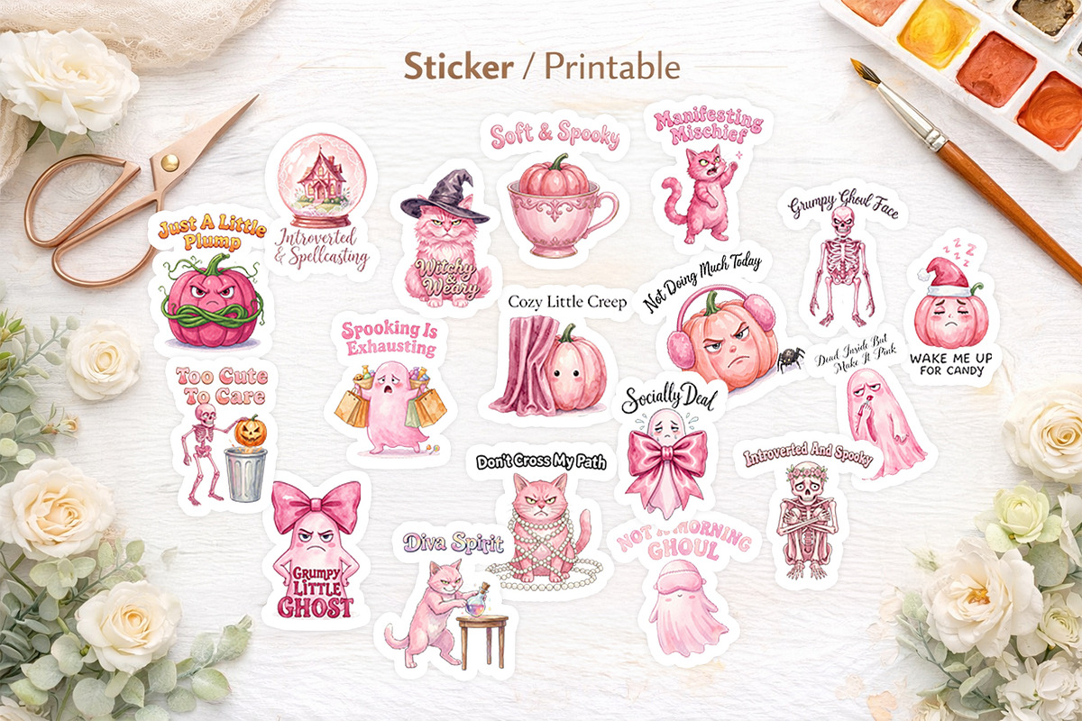 Coquette Pinkoween Sublimation, a Seasonal Illustration by Artnoy (Photo 7 of 18)