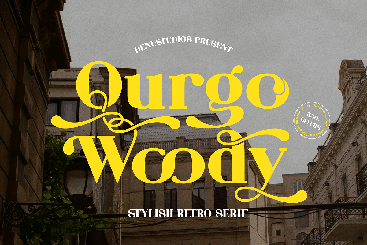 Qurgo Woody | Stylish Retro Serif, a Serif Font by Denustudios (Photo 1 of 13)
