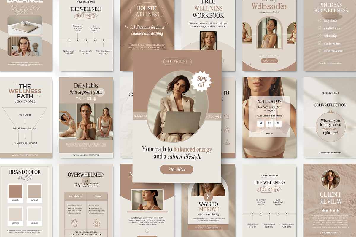 Wellness Coach Canva Template Bundle, a Social Media Template by DigiPax (Photo 10 of 15)