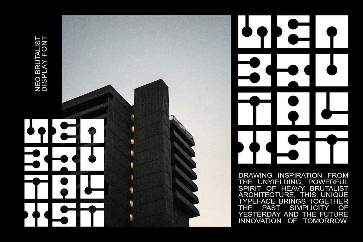 Neo Brutalist Display Font, a Sans Serif Font by secret-cache (Photo 1 of 5)