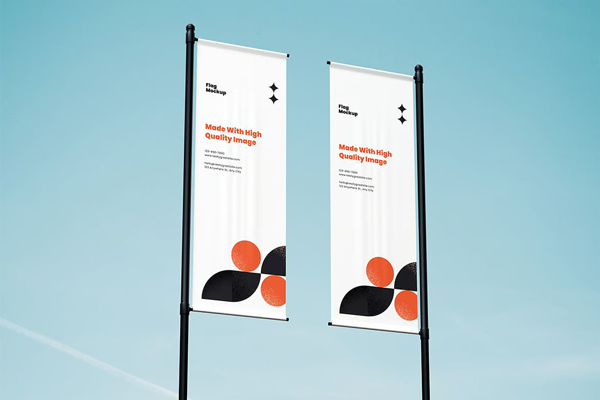 Flag Mockup, an Advertising Mockup by zpackcreative (Photo 3 of 5)