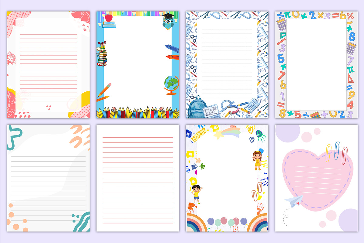 Printable Kids Notebook Paper Bundle, a Stationery Template by Mustafiz (Photo 2 of 7)