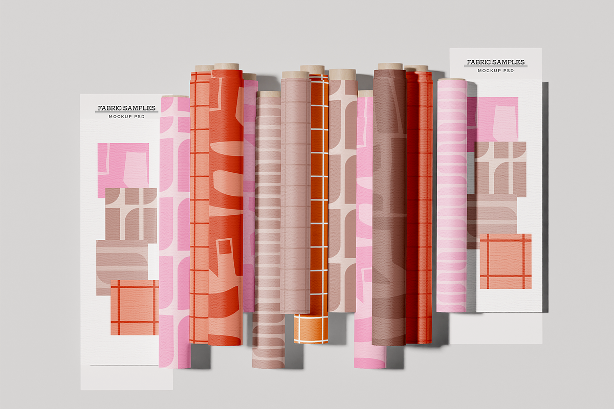 Fabric Rolls Mockup Set, an Advertising Mockup by Hubzway (Photo 2 of 2)