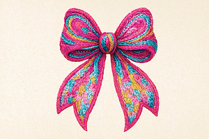 Bow With Rabbit Ears For Easter, an Illustration by DreamPrint404