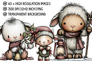 Whimsical Christmas Goat Clipart, an Illustration by Pixels.Craft (Thumbnail 4 of 6)