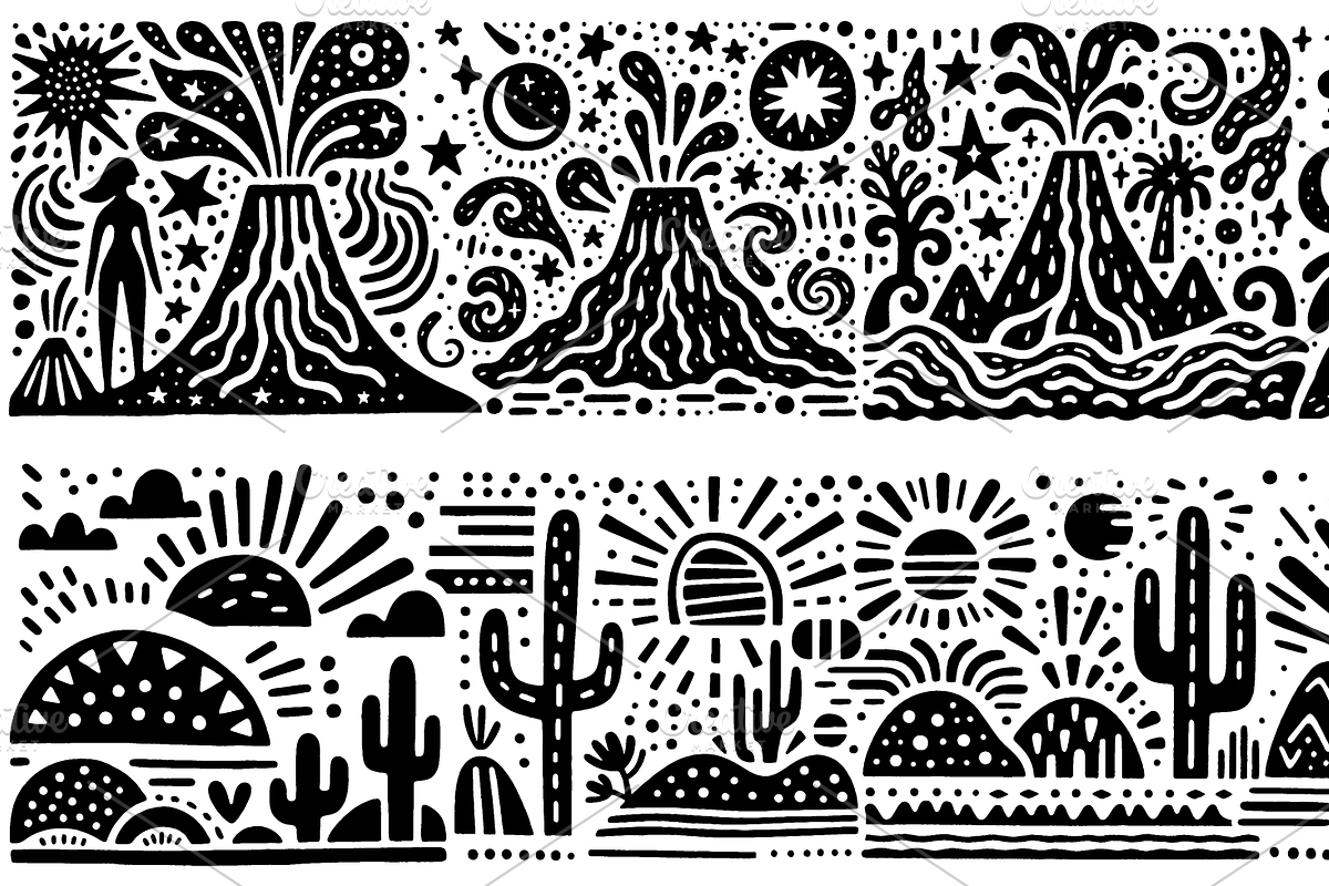 Vintage Flowers Folk Art, a Decorative Illustration by devastd (Photo 9 of 28)