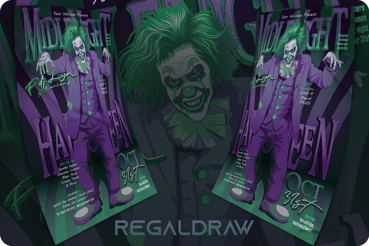 Clown show Halloween holiday session, a Seasonal Illustration by regalDRAW (Photo 2 of 3)