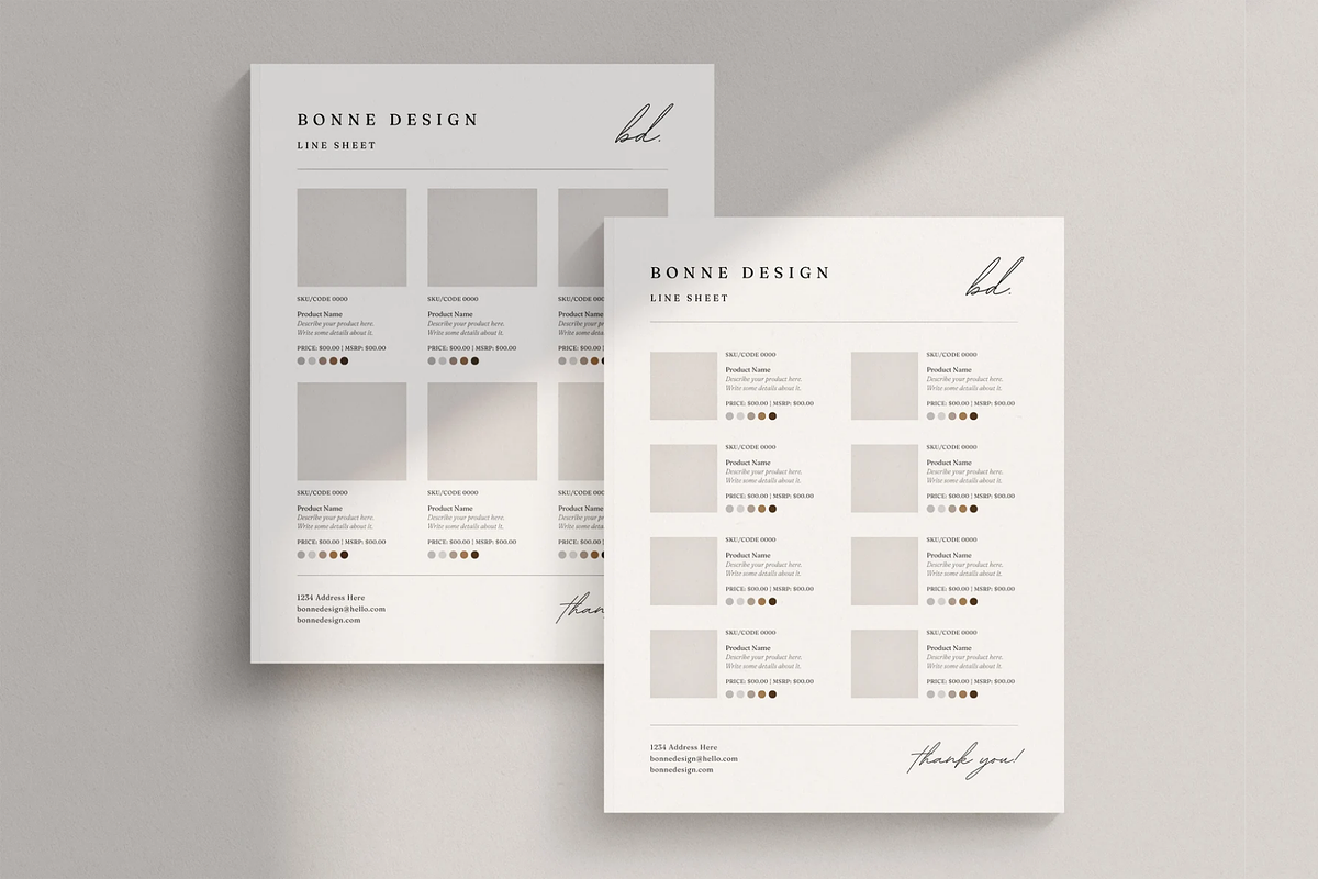 Simple Line Sheet Template Canva, a Marketing Template by frommakertomaker (Photo 1 of 7)