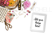 Pink Peony & Globe Styled Mockup #34, an iPhone Mockup by MMStyledStock (Thumbnail 3 of 3)