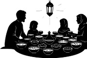 50 Ramadan Iftar Silhouette Bundle, an Illustration by Gfx_Store (Thumbnail 28 of 49)