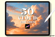 Cloud Procreate Brushes, an Illustration by svgocean (Thumbnail 1 of 6)