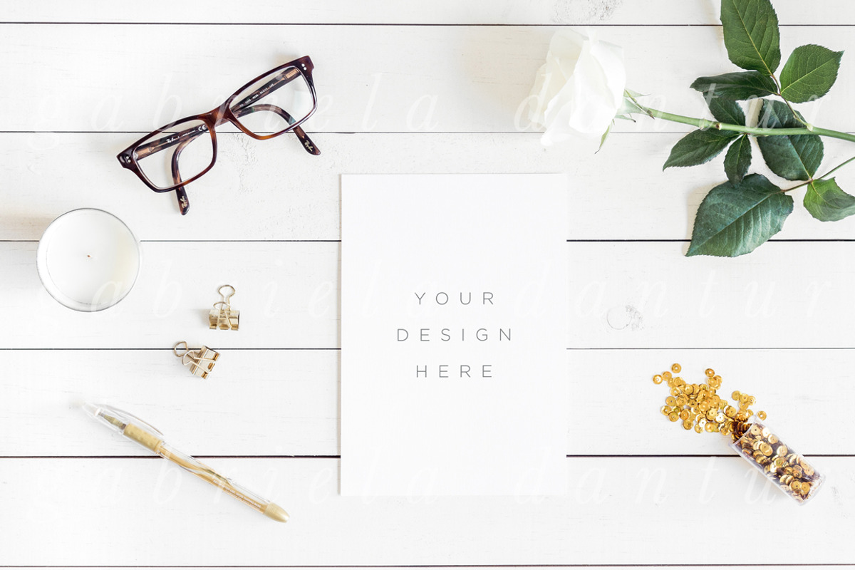 Golden Girl Boss Card Mockup, a Print Template by Salt Color Studio