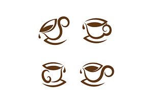 coffee cup icon set