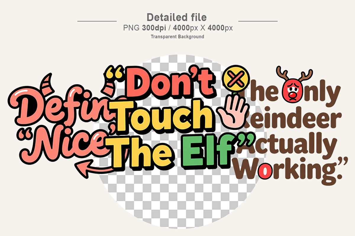 Sarcastic Christmas Quote Clipart, an Illustration by Artnoy (Photo 4 of 8)