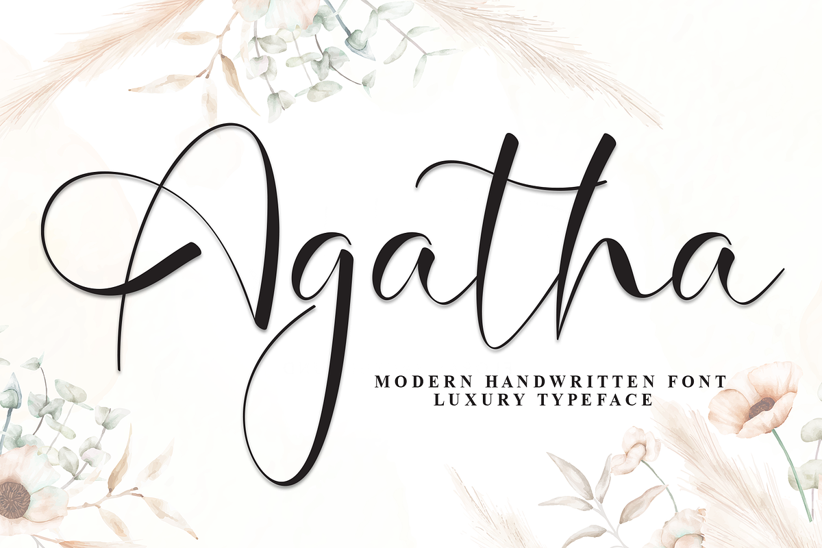 Agatha | Script Font, a Handwritten Font by Scratchones (Photo 1 of 8)