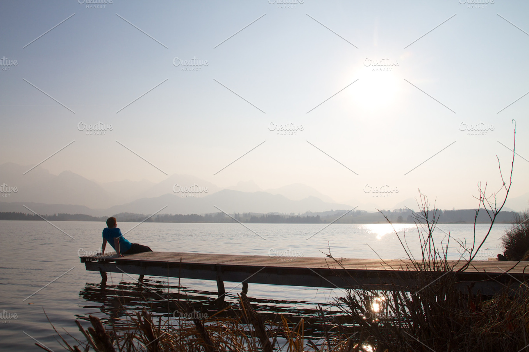 Relaxing Man Containing Man Lake And Summer